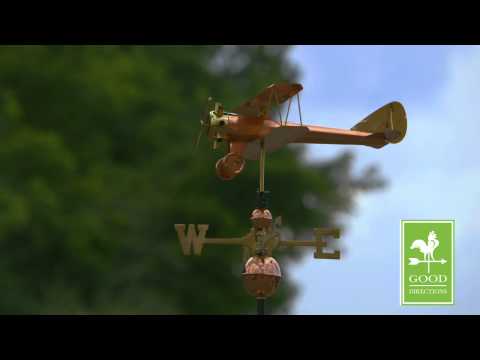 Good Directions 9521P Biplane Weathervane - Polished Copper