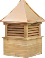 concave copper cupola roof with cedar wood