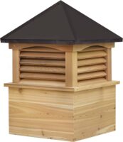 cedar cupola with straight aluminum roof