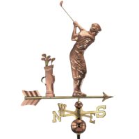 561P golfer weathervane polished copper