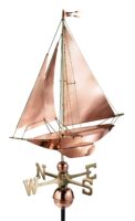 909P racing sloop weathervane polished copper