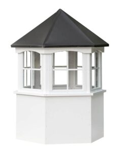 hexagon vinyl modern cupola with windows and straight aluminum roof