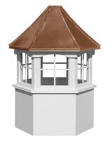 hexagonal cupola with windows and concave copper roof