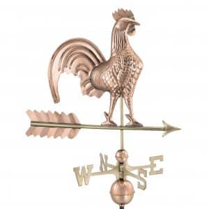 501P rooster weathervane polished copper