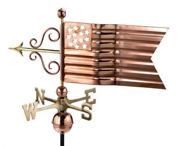 667P american flag weathervane polished copper