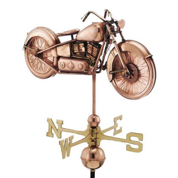 669P motorcycle weathervane polished copper