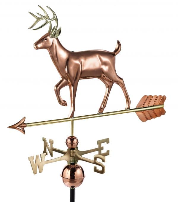 968p white tail buck weathervane pure copper